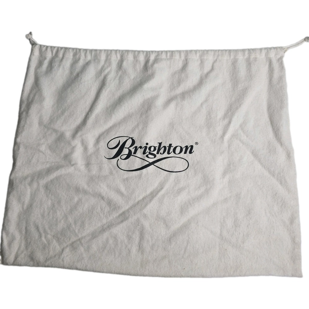 Brighton Large White Dust Bag Handbag Storage Protector Logo 16 x 20.5